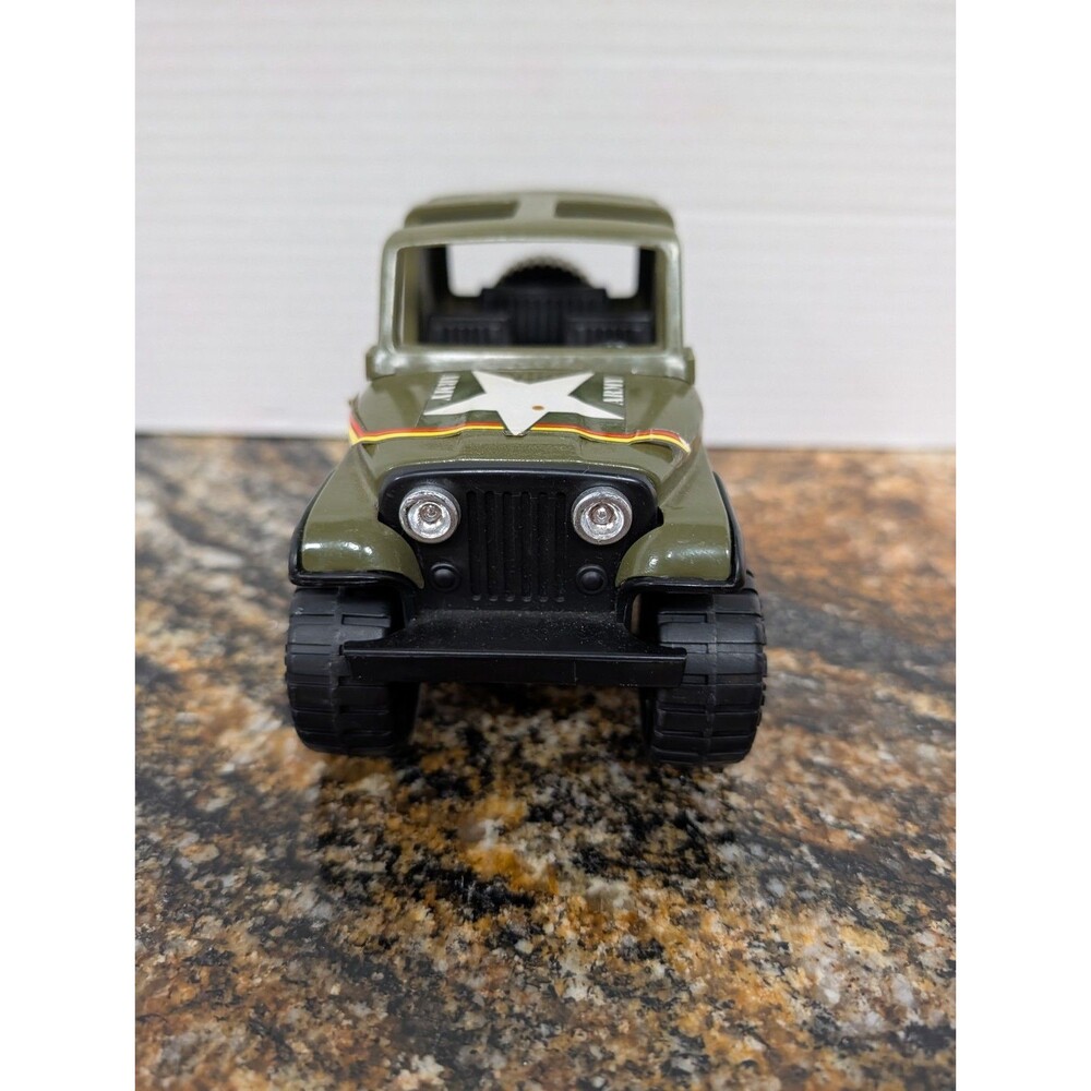 BUDDY L, GREEN, METAL, T-5278 TOY, LOGO ARMY JEEP, (3.50" x 5.50"), 1979